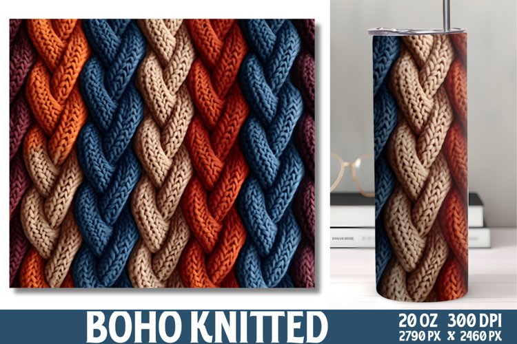 Boho Knitted Papers Tumbler Wrap