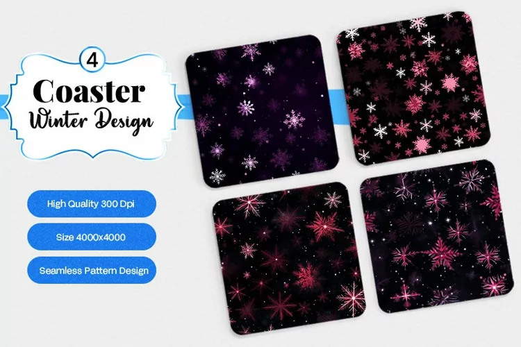 Square Coaster winter snow Sublimation