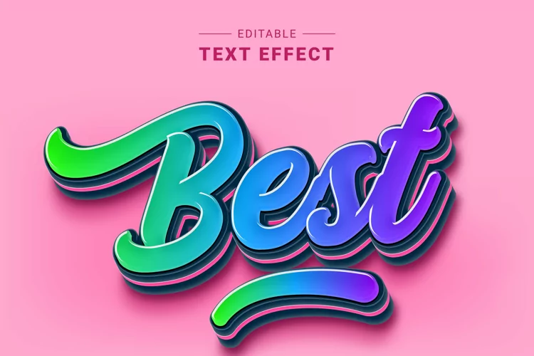 Editable Text Effect for Illustrator. Vector Graphic styles