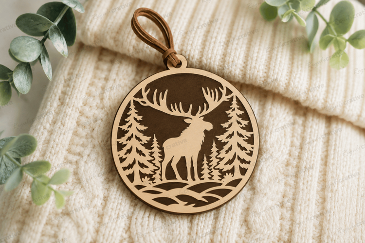 Buck Deer Ornament Laser Cut SVG File buck deer ornament svg