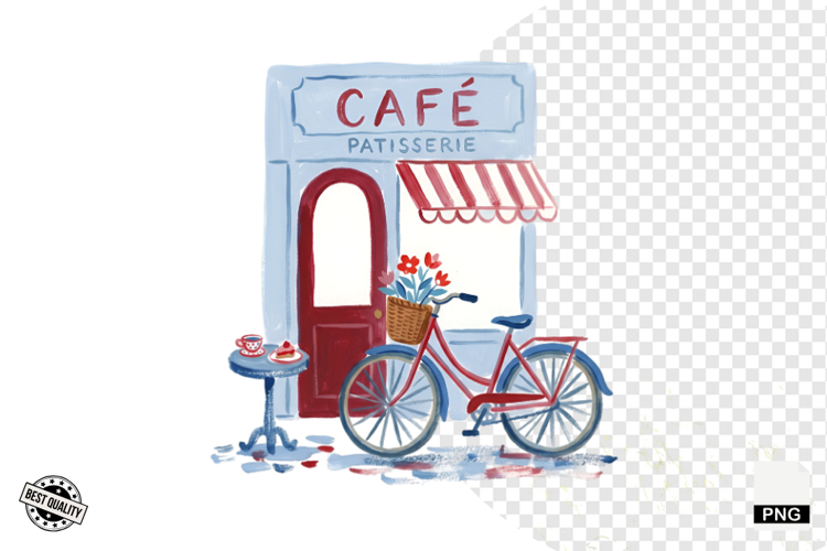Summer Café Moments Parisian Clipart example image 1