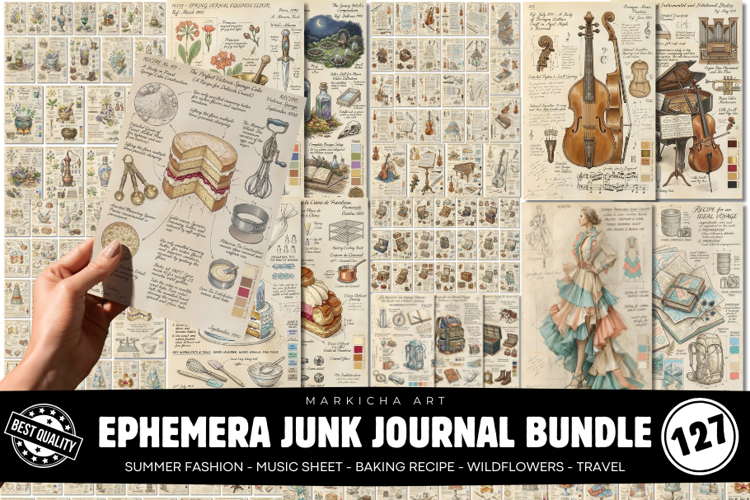 Ephemera Junk Journal Pages Bundle