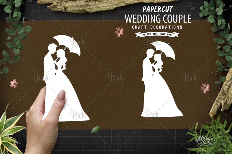 Wedding Couple Silhouette Papercraft