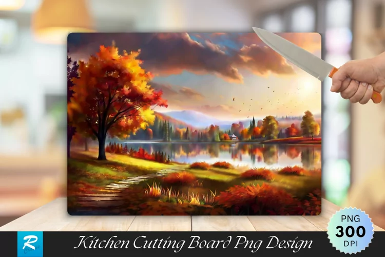 Autumn Nature Cutting Board Sublimation Design