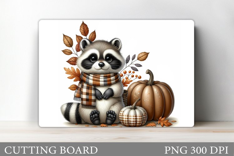 Fall Raccoon Cutting Board. Fall Cutting Board Sublimation example image 1