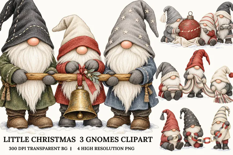 Highland Cow Christmas Clipart, Santa Hat Scarf Cow PNG