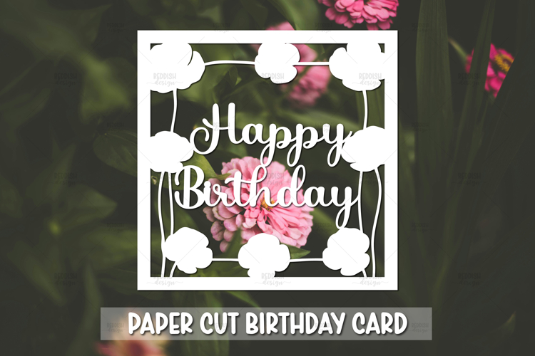 Happy Birthday Greeting card SVG,Paper cut SVG Birthday Card