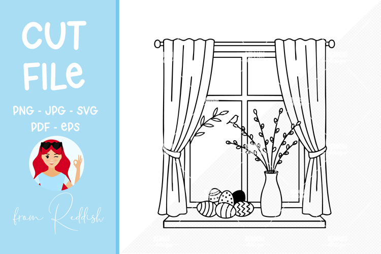 Easter SVG Line Art Cut File