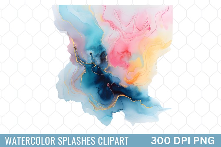 Watercolor Splashes Background Clipart