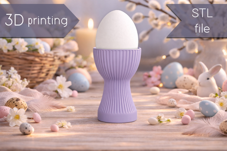Minimalist Easter egg cup stl, Egg holder 3d printing