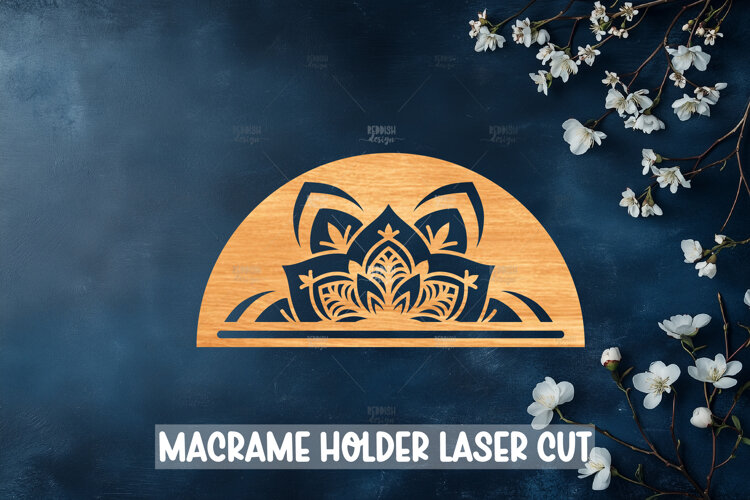 Macrame Holder Laser cut, Home decor Laser Cut example image 1