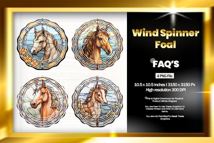 Foal Wind Spinner Sublimation - 04 Variations example image 1