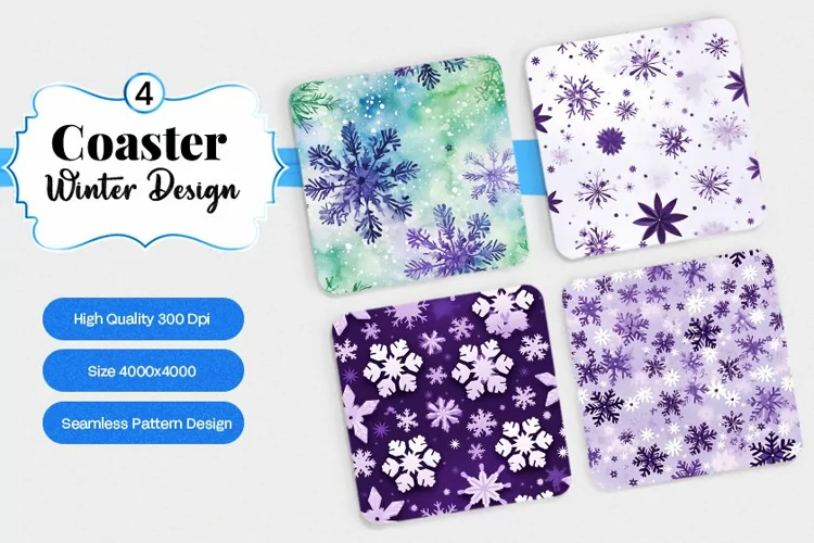 Square Coaster winter snow Sublimation