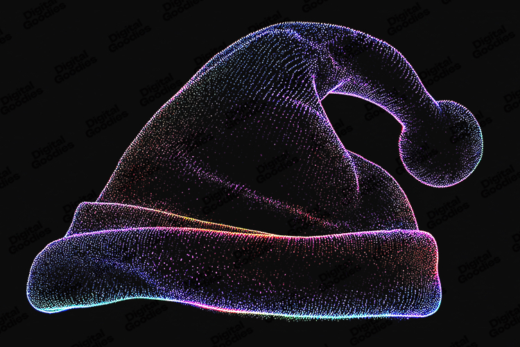 Holographic Neon Santa Hat Glitter Christmas Design
