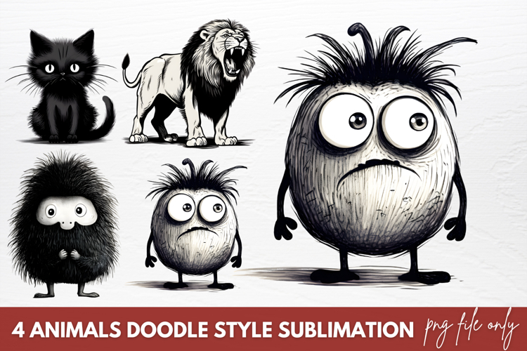 Animals Doodle Style Sublimation