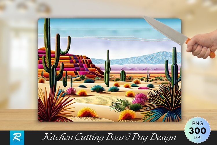 Desert Cutting Board Sublimation Design