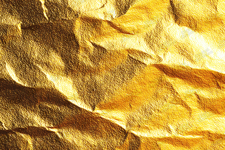 Gold Foil Texture Background Crumpled Metallic Surface