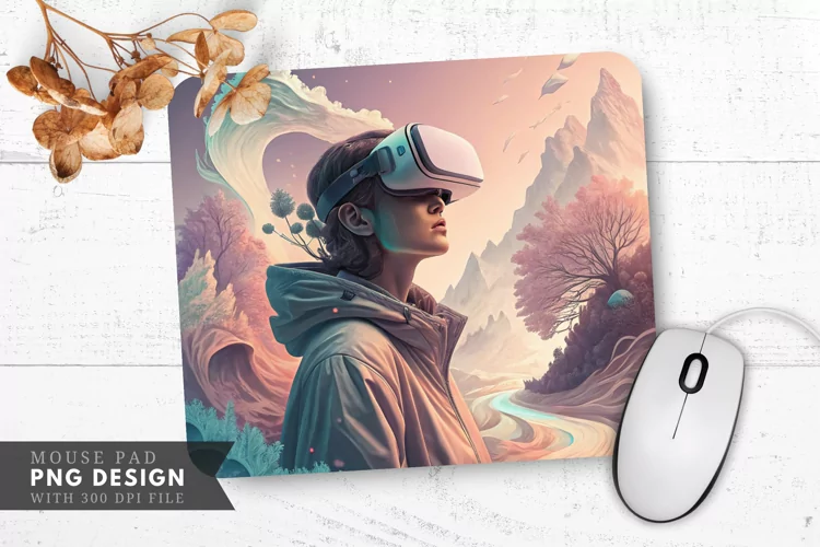 Virtual Reality Experience Mouse Pad PNG Design