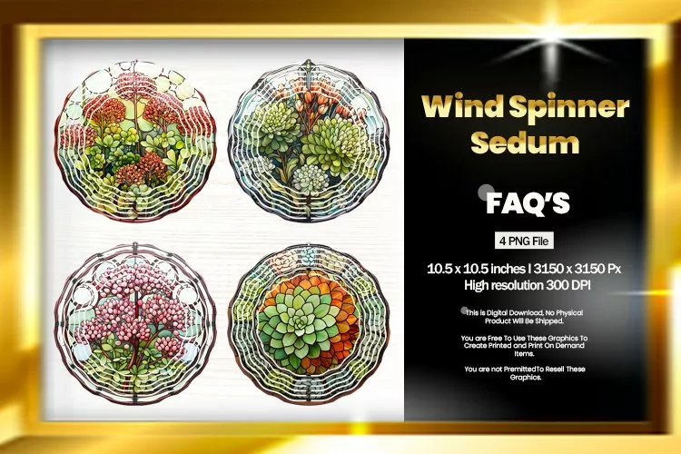 Sedum Wind Spinner Sublimation - 04 Variations