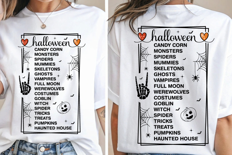 Halloween List SVG, Halloween Modern Farmhouse Sign SVG PNG
