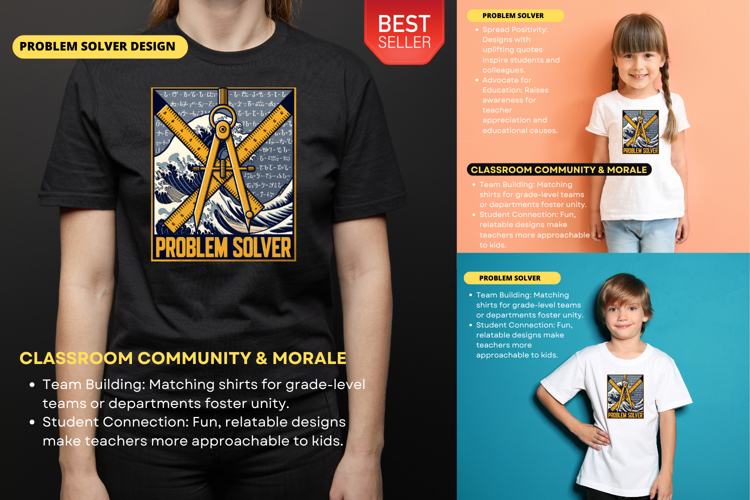 PROBLEM SOLVER Teacher Math Design Funny Educator Gift kids