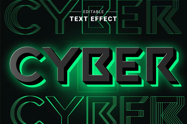 Editable Text Effect for Illustrator. Vector Graphic styles