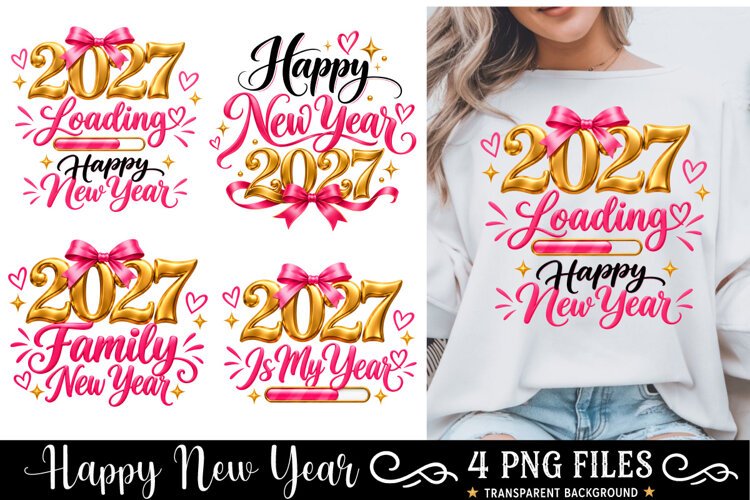 Happy New Year 2027 PNG, Funny New Year 2027 example image 1