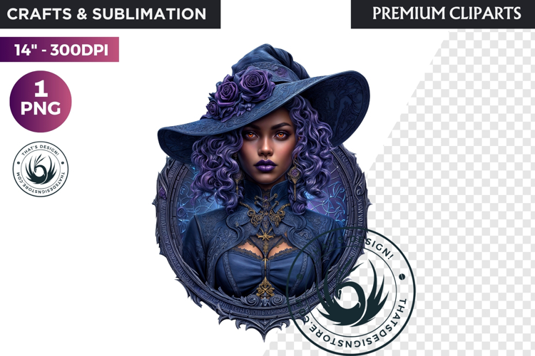 Fantasy Witch Clipart PNG, floral Witchcraft Art scrapbook