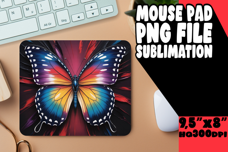 Bright MOUSE PAD Inspirational Design, Butterfly