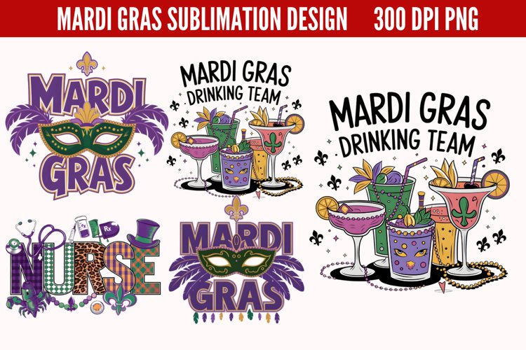 Mardi Gras Sublimation PNG