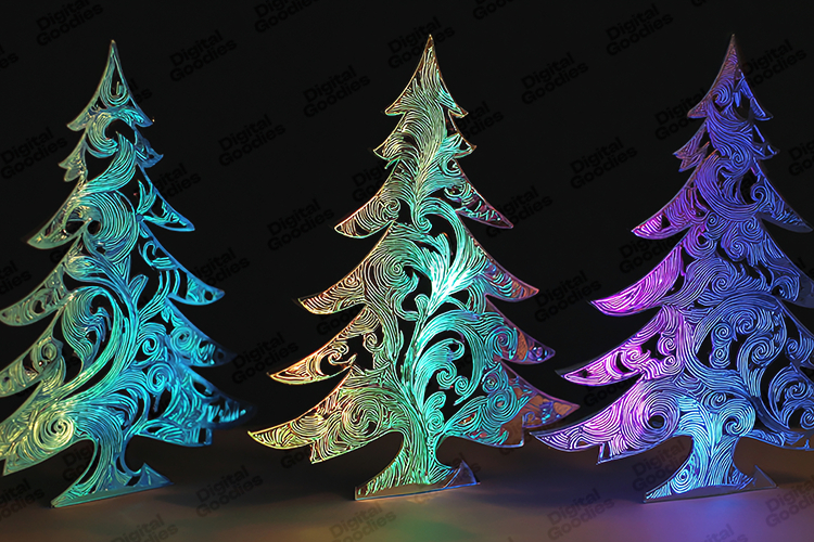 Neon Swirl Christmas Tree Lights Art Holiday Decoration