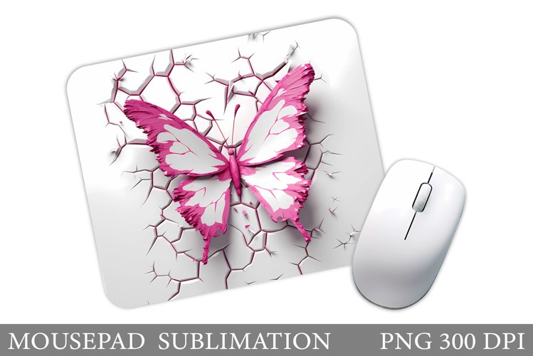 Butterfly Mouse Pad Design. Flowers Mouse Pad Sublimation example image 1