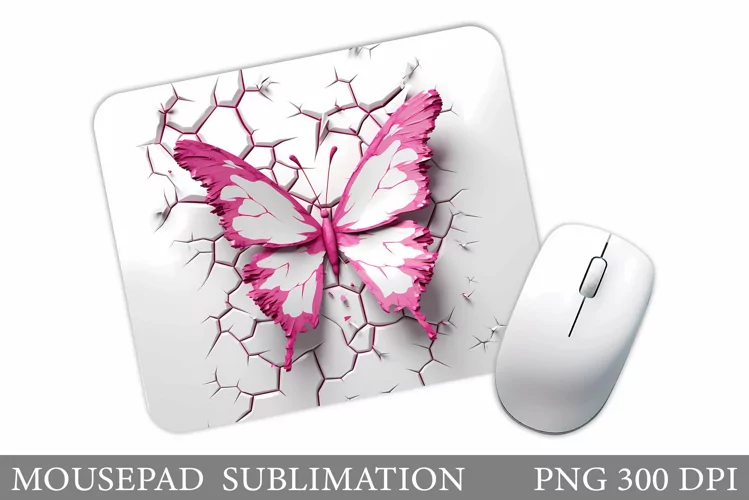 Butterfly Mouse Pad Design. Flowers Mouse Pad Sublimation