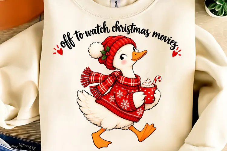 Off To Watch Christmas Movies PNG, Funny Christmas PNG