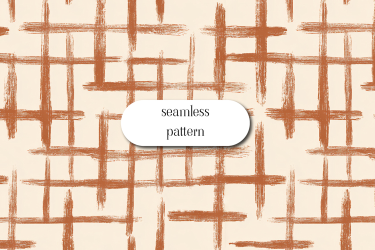 Rustic Brush Stroke Plaid Seamless Pattern