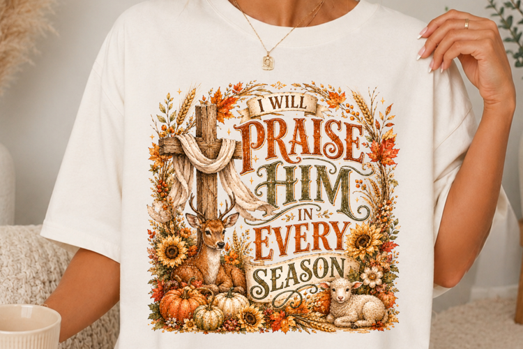 I Will Praise Him Every Season Christian Fall SVG