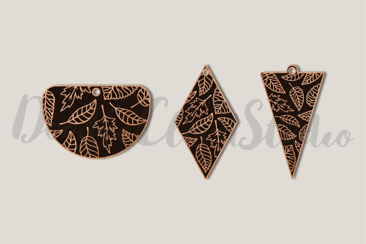 Cute Leaves Earrings SVG File for Laser Cut, Leaves Jewelry