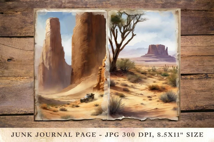 Printable Junk Journal Pages classic desert 3