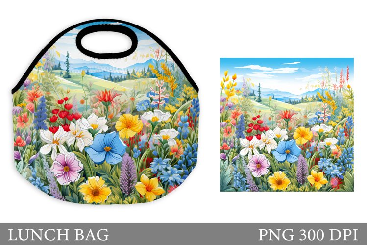 Flowers Lunch Bag. Wildflowers Lunch Bag Sublimation
