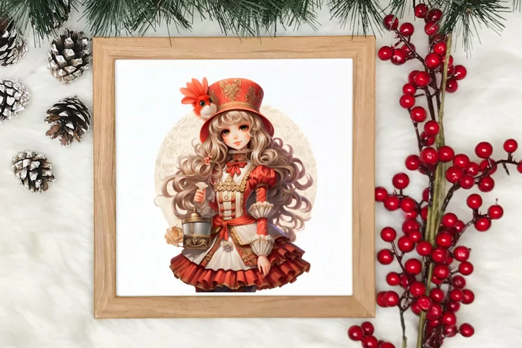 Christmas Blonde Girl Clipart Sublimation, Christmas Clipart