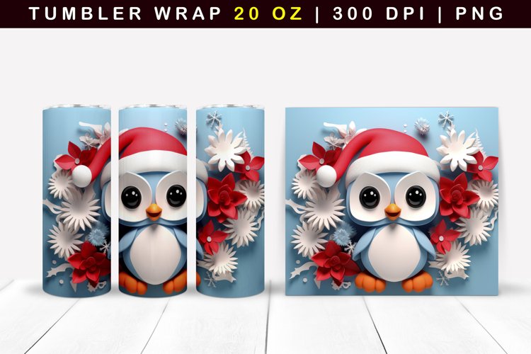 Christmas Penquin Sublimation Tumbler wrap