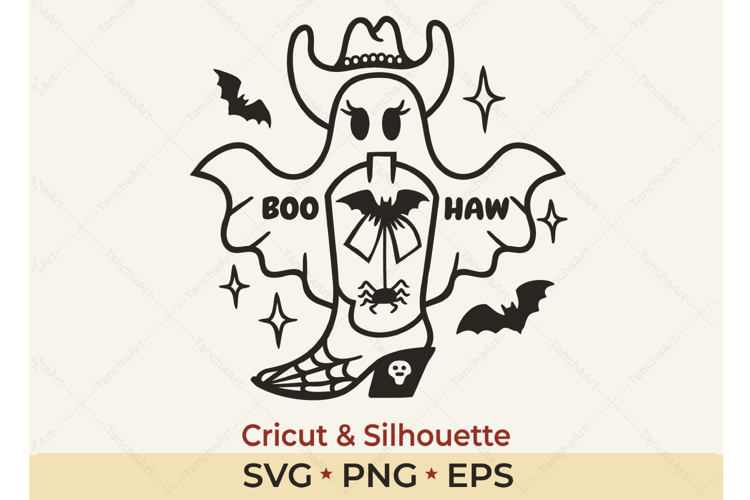 Cowgirl Ghost Halloween SVG | Boo Haw Western Design