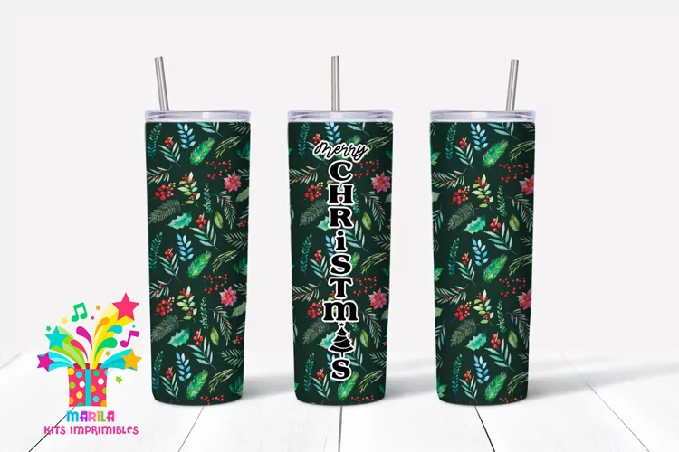 Merry Christmas Skinny tumbler Sublimation #3