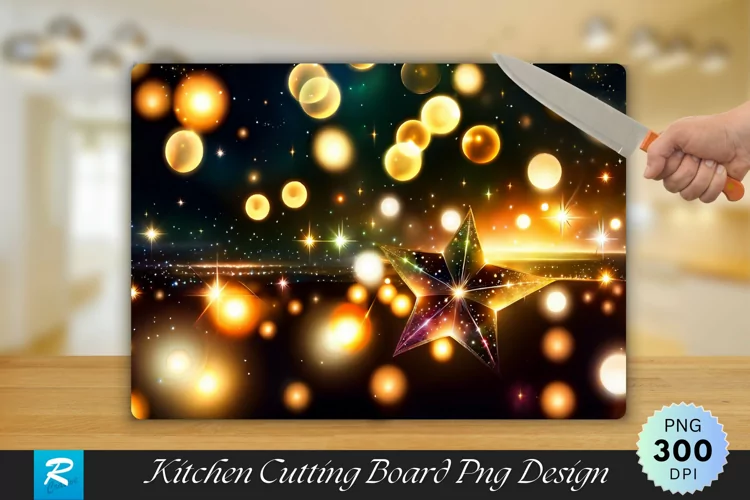 Star Lights Cutting Board Sublimation Design