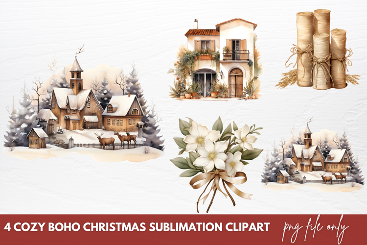 Boho Christmas Clipart Image 7