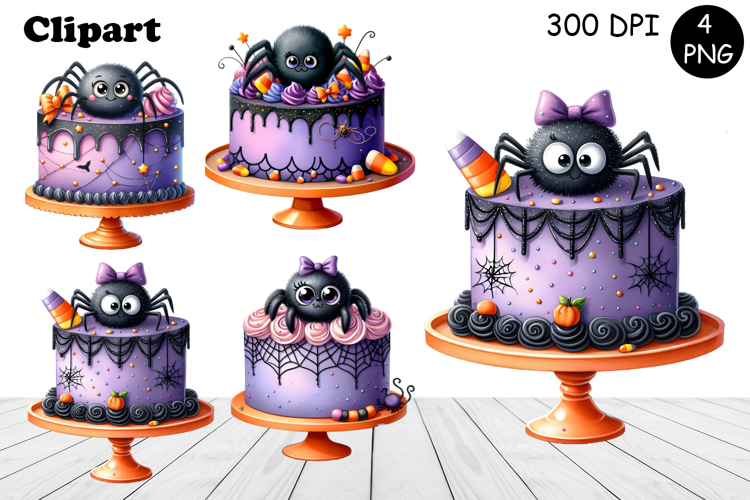 Sweet Halloween Cake, sarcastik watercolor clipart