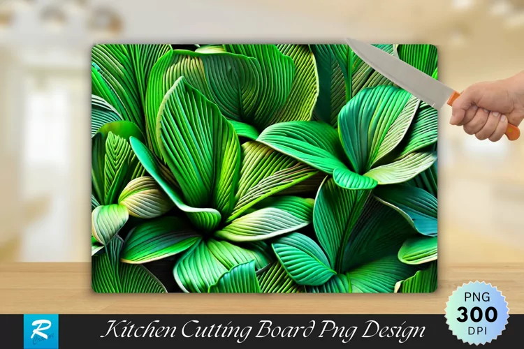 Green knitted Fabric Surface Cutting Board PNG Design