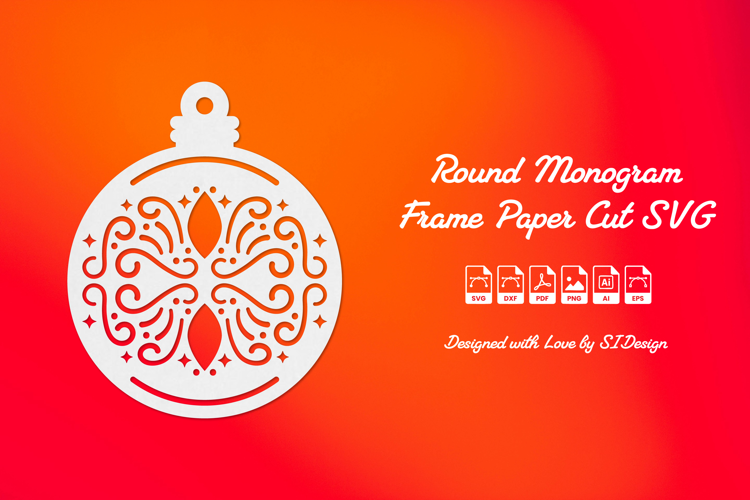 Christmas Ornament SVG - Paper Cut Bauble Decoration