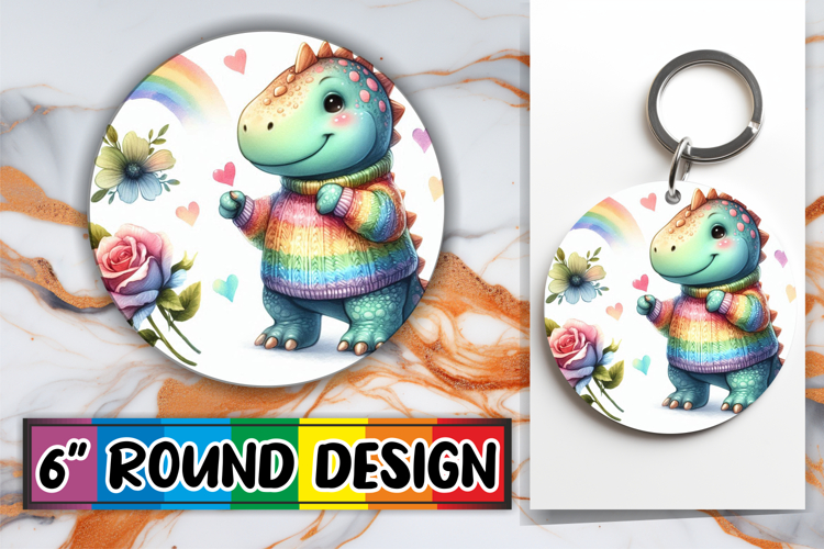 Radiant Circle Car Coasters PNG, Dino