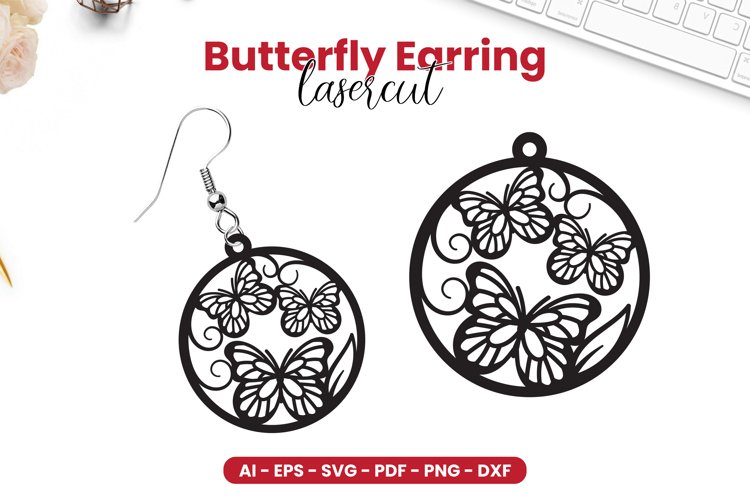 Butterfly Earring Svg Image 9
